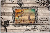 Schilderij - Bonjour Paris, oude postkaart uit Parijs