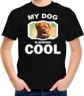 Franse mastiff honden t-shirt my dog is serious cool zwart - kinderen - Franse mastiff liefhebber cadeau shirt M (134-140)