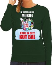 Kut Kerstbal sweater / Kersttrui Ik vroeg om een mobiel krijg ik deze kut bal groen voor dames - Kerstkleding / Christmas outfit M