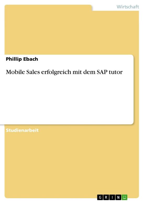 Mobile Sales erfolgreich mit dem SAP tutor - cover