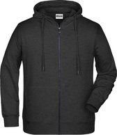 James and Nicholson Heren Basisrits Hoody (Zwarte Heide)