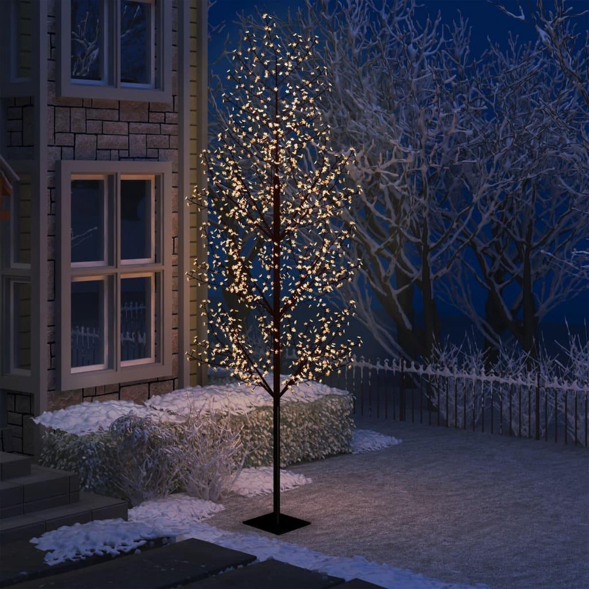 Kerstboom - Kunstkerstboom - Verlicht - 1200 LED's - Warm wit licht - kersenbloesem - 400 cm