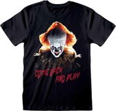 It Heren Tshirt -S- Come Back And Play Zwart