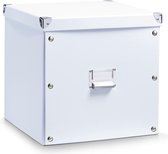 Zeller Present Opbergbox met deksel 33x33x32 cm wit - Large - Opvouwbaar