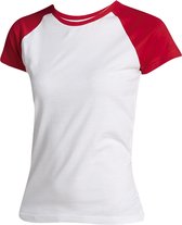 SOLS Dames/dames Melkachtig Contrast T-Shirt met korte mouw (Wit/rood)