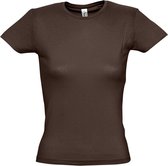 SOLS Dames/dames Miss Korte Mouwen T-Shirt (Chocolade)