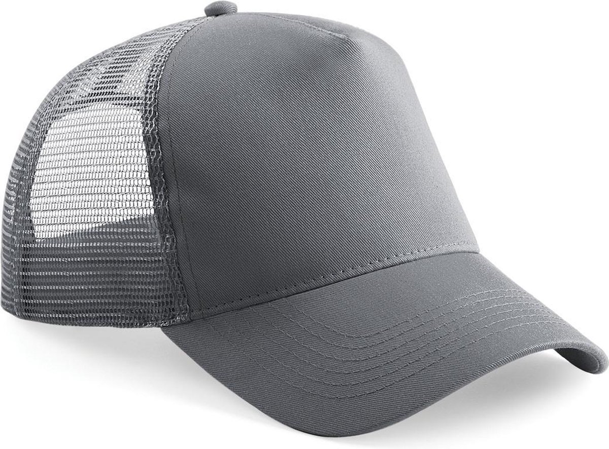 Beechfield Heren Half Mesh Trucker Cap / Hoofddeksel (Grafietgrijs/Grafietgrijs)