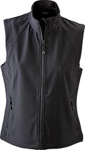 James and Nicholson Dames/dames Softshell Vest (Zwart)