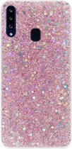ADEL Premium Siliconen Back Cover Softcase Hoesje Geschikt voor Samsung Galaxy A20s - Bling Bling Roze