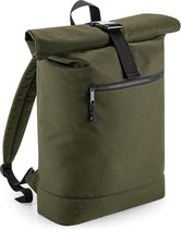 Bagbase Unisex Gerecyclede Roll-Top Rugzak (Militair Groen)