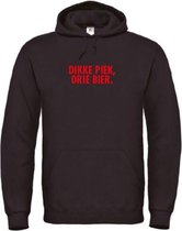 Kerst hoodie zwart Dikke piek, drie bier - soBAD. | Kersttrui soBAD. | kerstsweaters volwassenen | kerst hoodie volwassenen | Kerst outfit | Foute kerst truien