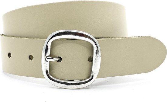 Thimbly Belts Dames riem beige met dubbele gesp - riem - 4.5 cm - Beige -... | bol.com
