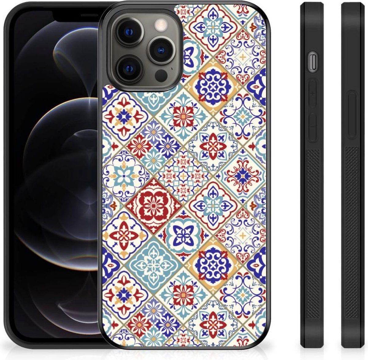 Back Cover voor iPhone 12 Pro Max Gripcase Tiles Color