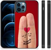 TPU Bumper Super als Valentijnscadeau iPhone 12 Pro | 12 (6.1") GSM Hoesje met Zwarte rand Liefde