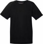 Fruit Of The Loom Kinderen Unisex Prestatie Sportskleding T-Shirt (2 stuks) (Zwart) Maat 104