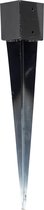 Wovar Paalhouder met punt Zwart Gecoat 12.1 x 12.1 x 90 cm | Per Stuk