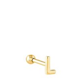 Lucardi Dames Helixpiercing gold letter - Piercing - Cadeau - Staal - Goudkleurig