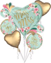 AMSCAN - Aluminium Miss to Mrs ballonnen boeket - Decoratie > Ballonnen