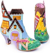 Irregular Choice Village Fete Cat Laarzen Blauw Geel