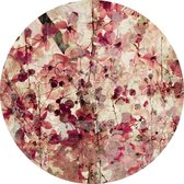 Fotobehang - Vintage Flower Pattern 140x140cm rond - Vliesbehang