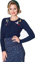 Dancing Days Cardigan -S- CHRISTMAS TOWN EMBRIODERY Blauw