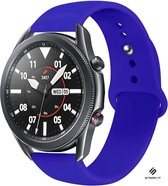 Siliconen Smartwatch bandje - Geschikt voor  Samsung Galaxy Watch 3 sport band 45mm - blauw - Strap-it Horlogeband / Polsband / Armband