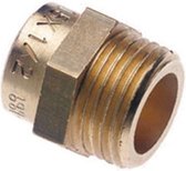 Bonfix - messing - soldeerfitting - Puntstuk - 1 -2 " x 15mm - bu.dr. x capillair - KIWA en Gastec keur