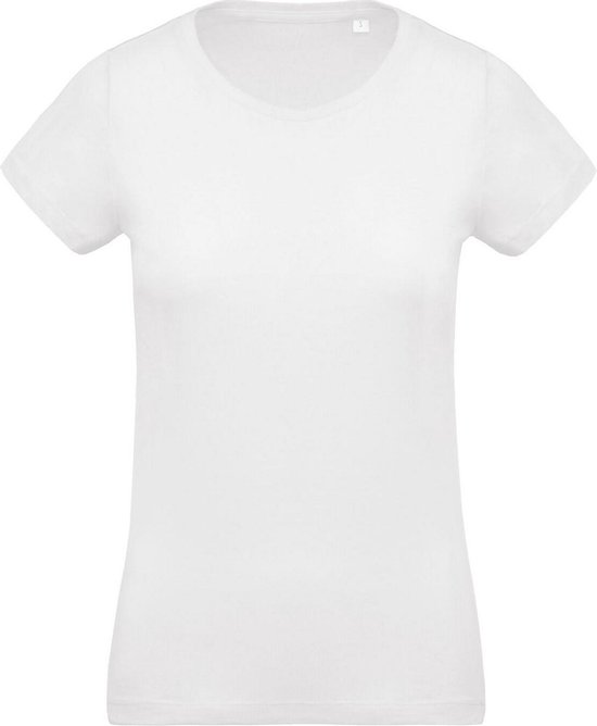 Kariban Dames/dames Organic Crew T-Shirt met halsband (Wit)