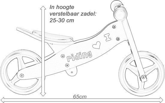 2Cycle 2 in 1 Loopfiets/Driewieler - Hout - Jongens en Meisjes - 1 Jaar - Speelgoed - Roze