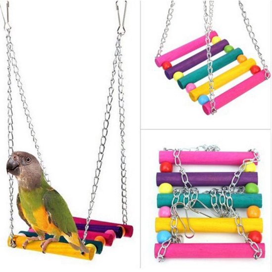 Pakket met 10 stuks kleurrijk vogelspeelgoed - parkieten en kleine papegaaien - Merkloos
