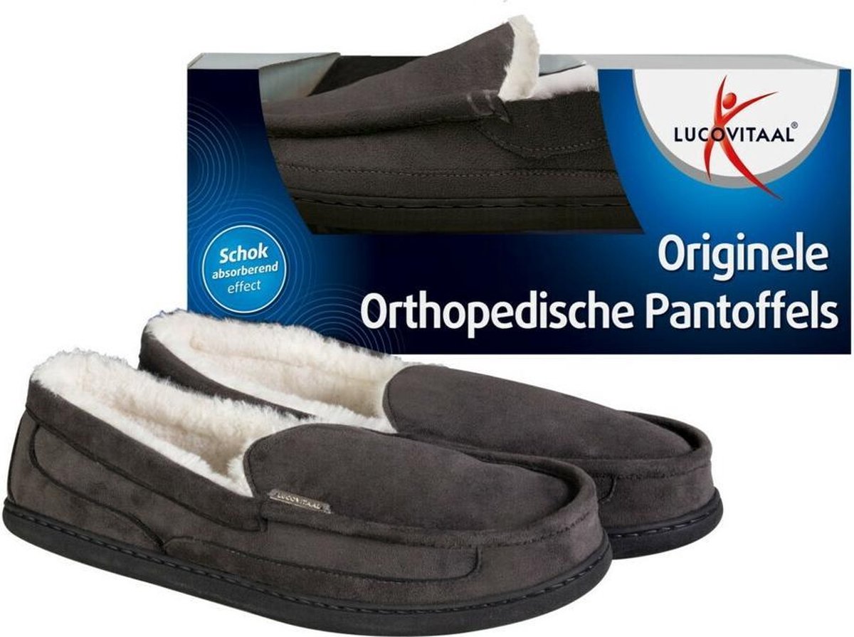 Lucovitaal Orthopedische Pantoffels - Antraciet - Maat 39-40 - Lucovitaal