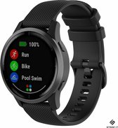 Siliconen Smartwatch bandje - Geschikt voor  Garmin Vivoactive 4s siliconen bandje - 40mm - zwart - Strap-it Horlogeband / Polsband / Armband