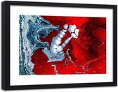 Foto in frame Rood en zilver, 120x80, Premium print