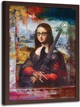 Foto in frame , Mona Lisa , Abstract , 70x100cm , multikleur , wanddecoratie