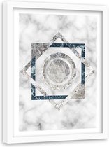 Foto in frame Vierkanten en cirkels, 80x120, wit, Premium print