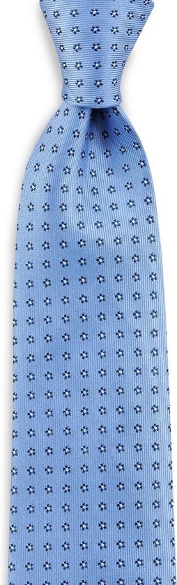 We Love Ties - XL Stropdas Market Maker - geweven zuiver zijde - lichtblauw / donkerblauw / wit