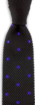 We Love Ties - Stropdas Spotted Frank - gebreid polyester - zwart / kobaltblauw