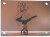 Tuinposter – Vrouw in Yoga Houding - 40x30cm Foto op Tuinposter  (wanddecoratie voor buiten en binnen)