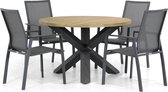 Lifestyle Ultimate/Rockville 120 cm rond dining tuinset 5-delig