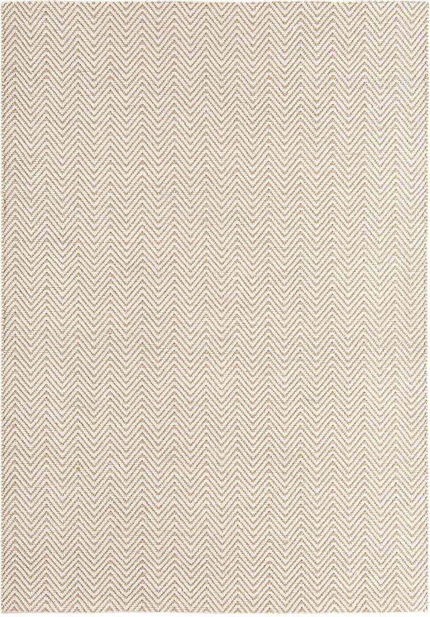 Easy Living - Ives-Natural Vloerkleed - 160x230  - Rechthoek - Laagpolig Tapijt - Modern - Beige, Wit