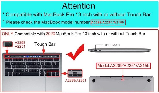 Macbook Case Hoes - Hard Cover voor Macbook Pro 13 inch 2020 /A2289 - A2251 - A2338 M1 - Laptop Cover - Matte Mint Groen - Merkloos