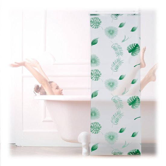Relaxdays douchegordijn plafondmontage - badgordijn - gordijn voor badkuip  - bladeren... | bol.com