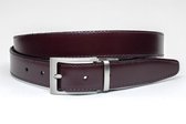 JV Belts Draaibare reversible riem bordo/zwart - heren en dames riem - 3 cm breed - Zwart / Bordeaux - Echt Leer - Taille: 120cm - Totale lengte riem: 135cm
