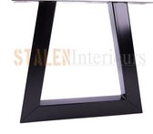 Stalen Trapezium Poot | Wit | Koker 80x80 | Trapezium-onderstel | Industrieel Tafelonderstel