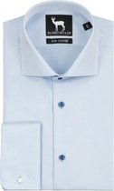 GENTS - Blumfontain Overhemd Heren Volwassenen dubbel manchet blauw Maat 42