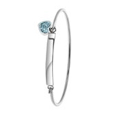 Stalen kinderarmband aqua kristal