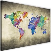 Schilderij Kleurige wereldkaart, 2 maten