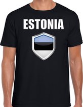 Estland landen t-shirt zwart heren - Estlandse landen shirt / kleding - EK / WK / Olympische spelen Estonia outfit S