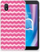 Bumper Hoesje Alcatel 1B (2020) Smartphone hoesje Waves Pink