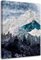 Schilderij Blauwe bergen, 2 maten, Premium print